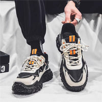 Sapatos masculinos populares famosos na internet, sapatilhas desportivas casuais versáteis de malha de verão, sapatilhas de sol grosso para pais e sapatilhas da moda