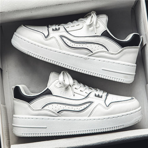 Sapatos de Homem 2024 Novo Design de Primavera Nicho Ténis Casuais Baixos, Sapatos Desportivos Masculinos Versáteis, Respiráveis, Pequenos Sapatilhos Brancos da Moda