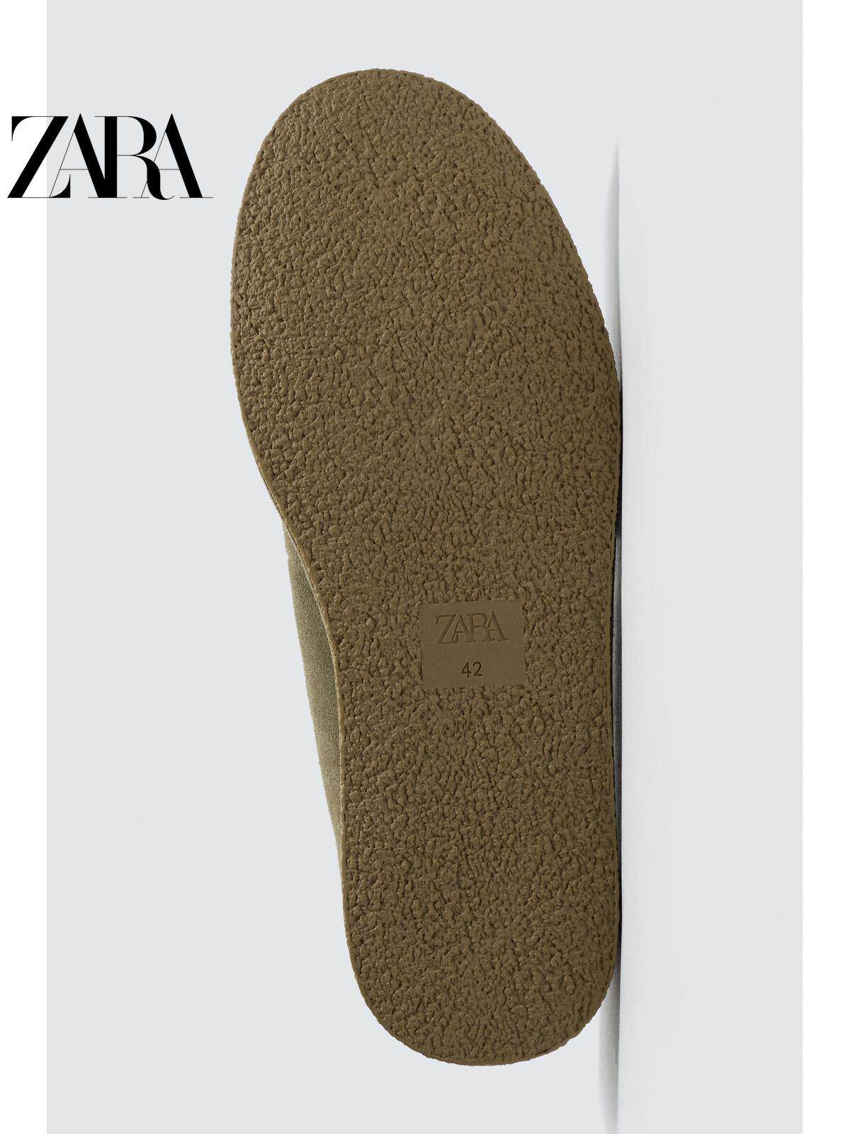 ZARA 2026 Primavera/Verão Sapatos Masculinos Novos com Detalhes em Camurça, Estilo Náutico Casual em Couro 2466720 500
