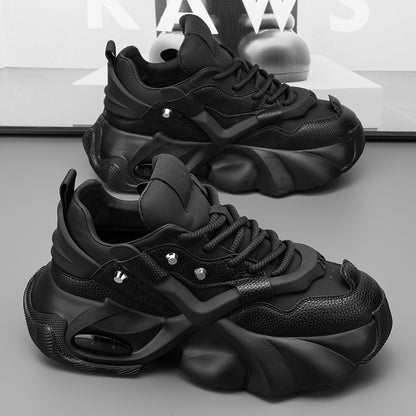 Sapatos de homem: outono/inverno 2024, novos sapatos de pai versáteis e na moda, ténis desportivos casuais antiderrapantes com sola grossa que aumentam a altura, resistentes ao desgaste e resistentes ao desgaste