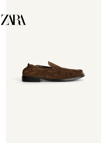 ZARA 2026 Primavera/Verão Novos Sapatos Náuticos Masculinos de Couro da Série Studio 2692720 700