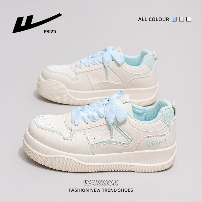 Sapatos plataforma versáteis e elegantes da Warrior, calçados femininos elegantes com blocos de cor, sapatos casuais confortáveis ao estilo coreano de alto valor estético