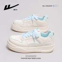 Sapatos plataforma versáteis e elegantes da Warrior, calçados femininos elegantes com blocos de cor, sapatos casuais confortáveis ao estilo coreano de alto valor estético