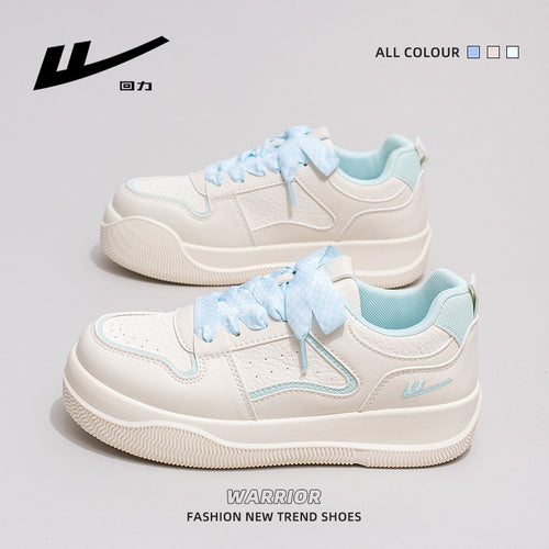 Sapatos plataforma versáteis e elegantes da Warrior, calçados femininos elegantes com blocos de cor, sapatos casuais confortáveis ao estilo coreano de alto valor estético