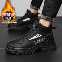 Botas Martin masculinas de primavera, calçado desportivo de cano alto e casual para homem, impermeáveis, antiderrapantes, de trabalho, de proteção para o trabalho, botas de caminhada para exterior