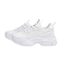 Sapatos brancos Warrior respiráveis e de sola grossa, sapatos simples de novo pai de cor coreana, estilo academia, sapatos confortáveis para mulheres