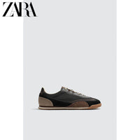 ZARA 2026 Primavera/Verão Sapatos Masculinos com Detalhes em Camurça, Modelo Retrô com Cadarço e Leves 2339720 800
