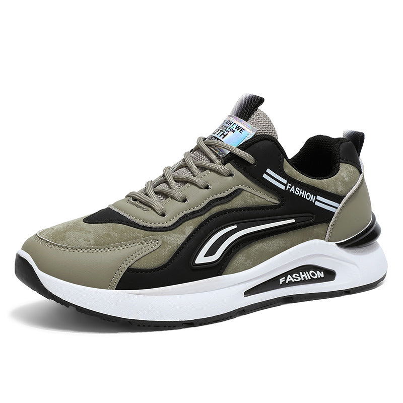 Sapatos de Homem 2025 Sapatos de Pai Novo, Sapatos Desportivos Casuais em Pele Primavera/Outono Homem, Sapatos Versáteis Ins' Modernos de Homem