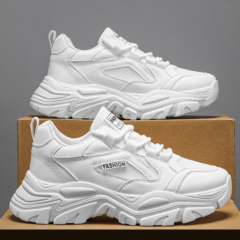 Sapatos de Homem 2025 Novos Summer Breathable Mesh Casual Little White Outdoor Running Masculino com sola grossa e sola Dad Dad Trendy Trendy