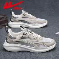 Sapatos de malha Warrior, leves, respiráveis e modernos, sapatos versáteis de sola grossa com atacadores degradados, novos ténis desportivos casuais para homens