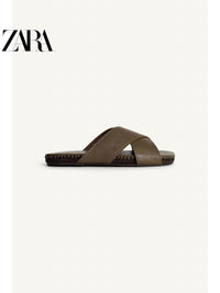 Sandálias de couro com tiras cruzadas da nova coleção masculina Studio Series Primavera/Verão 2026 da ZARA (código: 2798720 500)