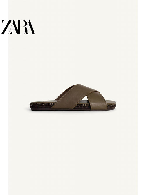 Sandálias de couro com tiras cruzadas da nova coleção masculina Studio Series Primavera/Verão 2026 da ZARA (código: 2798720 500)