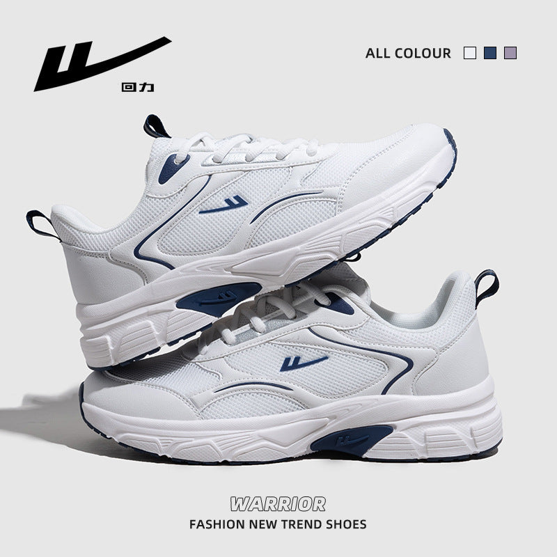 Sapatos de malha Warrior respiráveis e versáteis, sapatos brancos simples e discretos para o dia a dia, sapatos unissexo de casal romântico de alta gama, a grosso