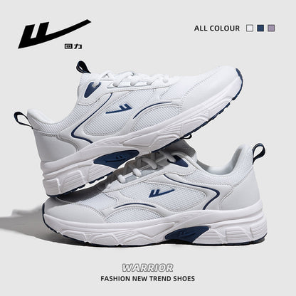 Sapatos de malha Warrior respiráveis e versáteis, sapatos brancos simples e discretos para o dia a dia, sapatos unissexo de casal romântico de alta gama, a grosso