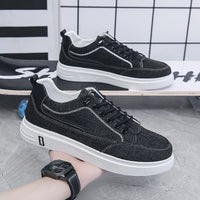 Sapatos Masculinos Primavera Respiráveis, Novos Sapatos Desportivos Casual Versáteis em Tecido, Sapatos de Tábua de Trabalho para Homens