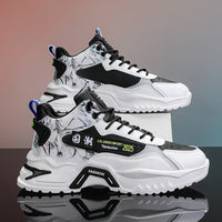 Sapatos Masculinos de Outono 2024 Novos Sapatos de Pai de Cano Alto, Tendência Juvenil Sapatilhas Casuais Casuais para Corrida Masculina, Sapatilhas Desportivas Versáteis