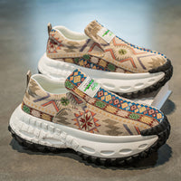 Sapatos masculinos: ténis de corrida de lona grossa com sola de verão, sapatos de pai com sola resistente ao desgaste para adolescentes