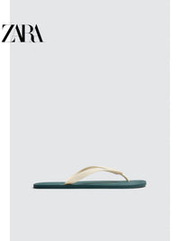 ZARA 2026 Primavera/Verão Novos Sapatos Masculinos: Sandálias Rasteiras Confortáveis com Material Elástico e Cordões (2796720 202)