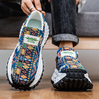 Sapatos masculinos: ténis de corrida de lona grossa com sola de verão, sapatos de pai com sola resistente ao desgaste para adolescentes