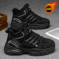 Sapatos Masculinos 2025 Novos Invernos Casuais Forrados a Fleece Calor Espessado Aumento de Altura Caminhadas Masculinas Martin Desporto Pai Sapatos Modernos