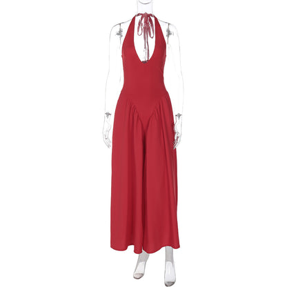 Vestido elegante e elegante para mulheres, vestido bestseller cross-fronteiriço da Amazon, de cor sólida, sexy com decote oco oco em V profundo