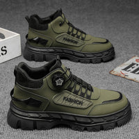 Sapatos Masculinos de Outono 2025: Novas Botas Martin de cano alto, sapatos de trabalho vintage de sola grossa ao estilo britânico, botas casuais até ao tornozelo
