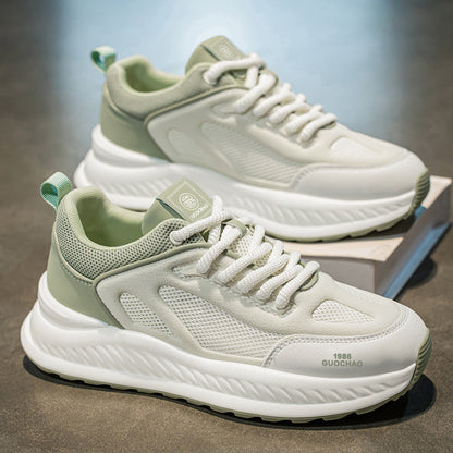 Sapatos masculinos A-Gan, versão coreana de verão Xiaobai desportivo casual de malha masculina sola macia antiderrapante pai a usar sapatos versáteis e modernos