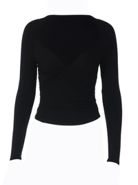 2026 2026 Camisola Sexy Deep V de Manga Longa, Slim Fit, Versátil Estilo de Rua, T-shirt para Mulheres Grossistas