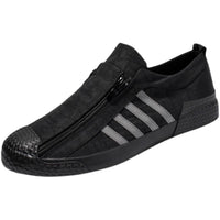 Sapatos masculinos: sapatos coreanos modernos de lona respirável de 2025, sapatos de tábua casuais versáteis, sapatos antigos de tecido de Pequim