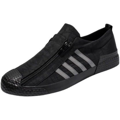 Sapatos masculinos: sapatos coreanos modernos de lona respirável de 2025, sapatos de tábua casuais versáteis, sapatos antigos de tecido de Pequim