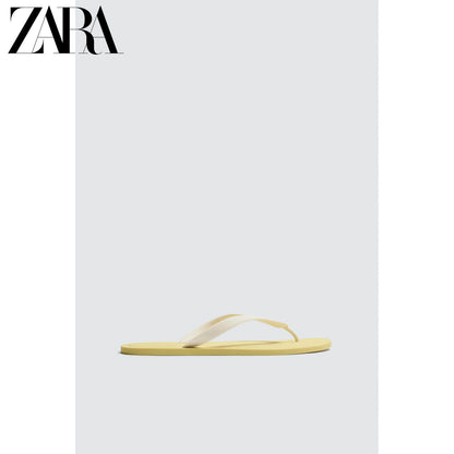 ZARA 2026 Verão Novo Sapatos Masculinos, Material Elástico, Sandálias Rasteiras Confortáveis com Detalhes, 2796720 300