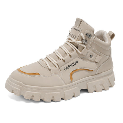 Martin Boots Home's Outono, Nova Bota de Caminhada Moderna, antiderrapantes, resistentes ao desgaste, com sola grossa e aumento de altura, Botas de Trabalho Masculinas
