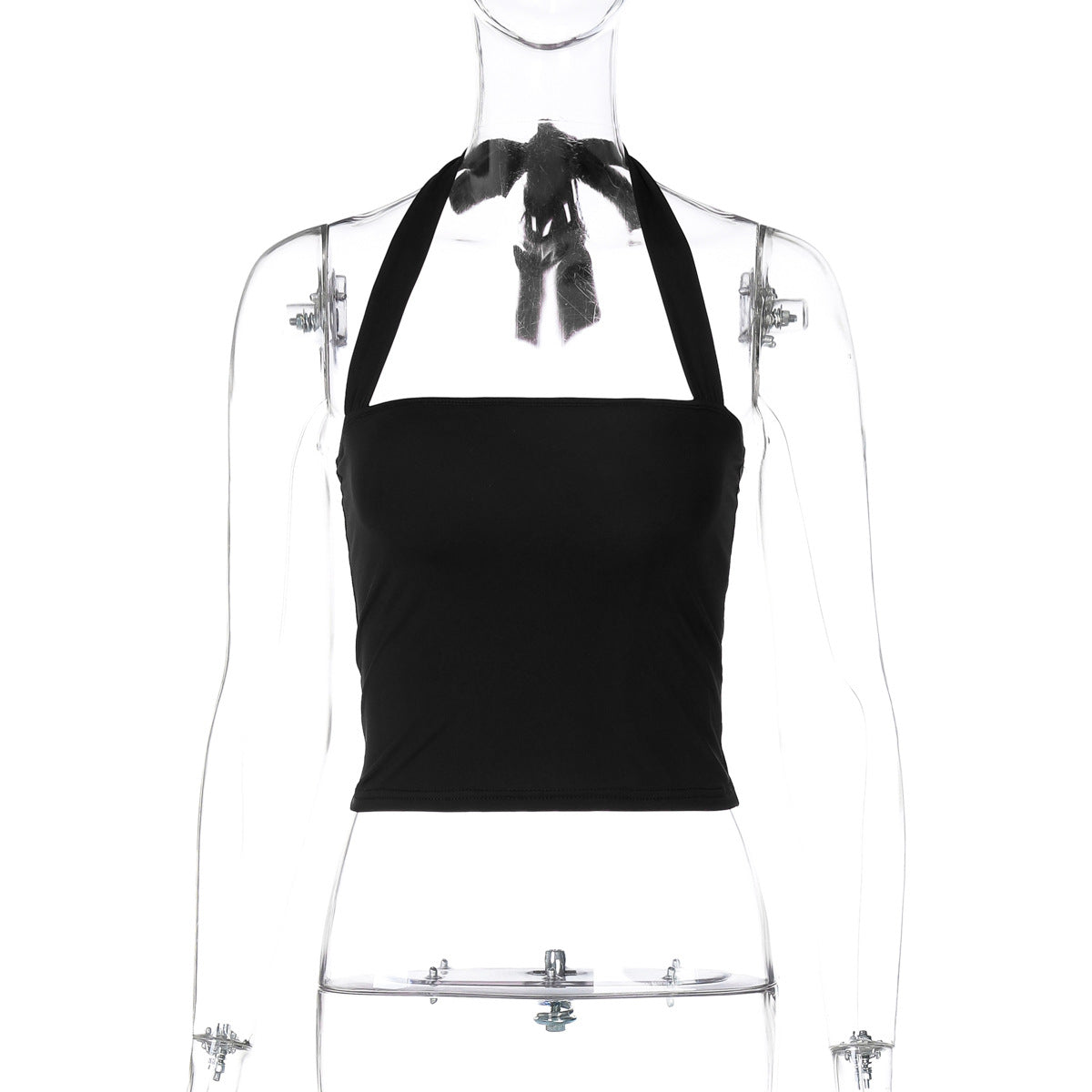 Verão 2026 European e American Hot Girl Nova Moda de Cor Sólida Slim Fit Versátil de Rua Estilo Estilo Halter, Conjunto Drop-Off Feminino