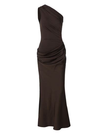 Amazon, vestido de moda transfronteiriça da Amazon, europeu e americano, com um ombro, slim-fit, sexy e de estilo socialite para mulheres