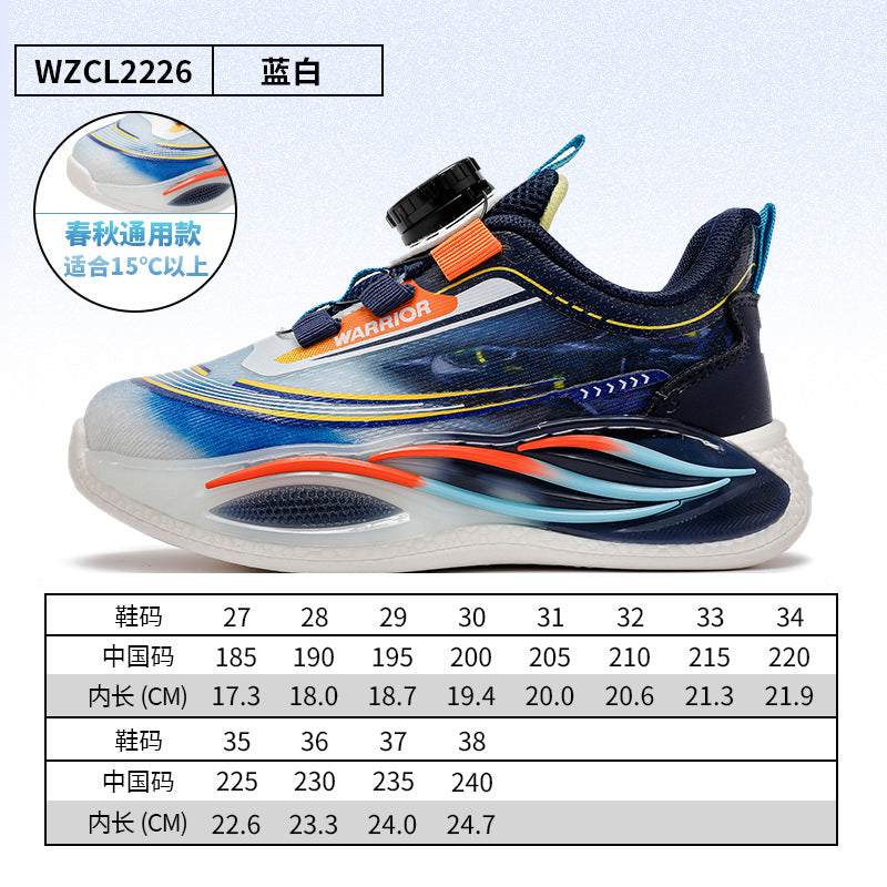 Os novos sapatos infantis versáteis e confortáveis e com blocos de cores da Warrior, sapatos desportivos de exterior estilosos e modernos, sapatos de botão de alta qualidade e na moda