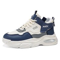 Sapatos Masculinos de Outono 2025: Novos ténis altos para jovens respiráveis, sapatos casuais casuais de sola grossa, modernos e versáteis para homens