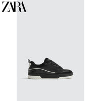 ZARA 2026 Primavera/Verão Novos Sapatos Masculinos Tênis de Cano Alto com Cadarço e Sola Grossa em Dois Tons 2257720 800