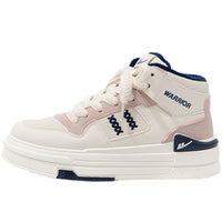 Sapatos de plataforma alta com blocos de cor Warrior, estilo universitário americano, ténis de alto valor, sapatos casuais femininos para alongar as pernas