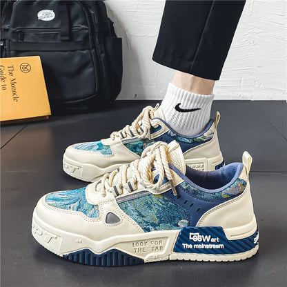 National Trend: Sapatos Masculinos 2024 Nova Primavera Respiráveis Versáteis Versáteis Originais Casuais Casuais Sapatilhas Desportivas Antiderrapantes de Sola Grossa
