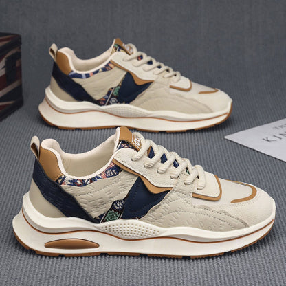 Novos Sapatos Casuais Desportivos com Sola Macia e Sola Moderna para Homens Verão 2025, Sapatos de Pai para Homens com Sola Grossa e Aumento de Altura