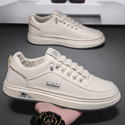 Sapatos de primavera para homem, novos sapatos brancos respiráveis, ténis desportivos casuais de um só pedal na moda, sapatos modernos