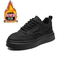 Ténis pretos quentes e forrados a polar de inverno, sapatos desportivos casuais, trabalho de cozinha masculino, sapatos de proteção de trabalho