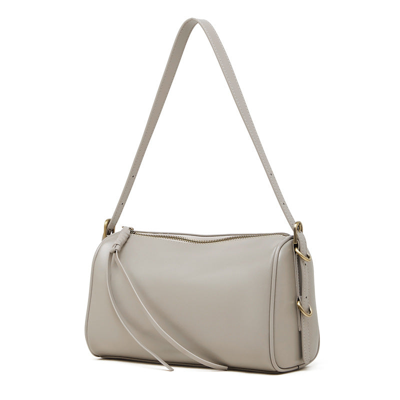Bolsas de pele curtida vegetal para mulher, novas bolsas tote cruzadas para primavera/verão 2026, malas femininas em pele genuína de grande capacidade, bolsas de almofada de ombro simples