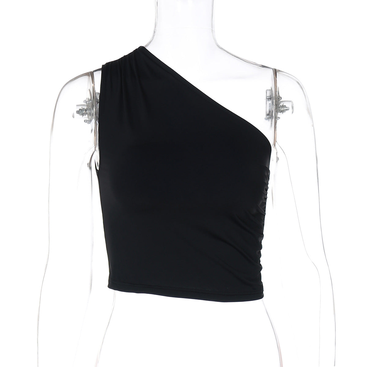 2026 Amazon Summer New Hot Girl Style Camisola Feminina Crossbody Sem Mangas Sexy Design de T-shirt Ajustada para Mulher