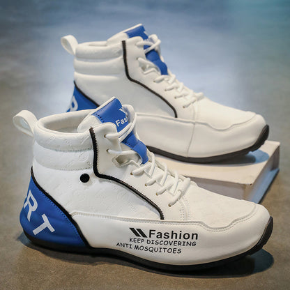 Sapatos de homem: confortáveis e versáteis para o outono, sapatos desportivos casuais da moda, sapatos altos antiderrapantes e resistentes ao desgaste, botas Martin de sola grossa que aumentam a altura para homens