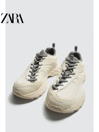 ZARA Coleção Primavera/Verão 2026 - Novos Sapatos Masculinos: Tênis de Corrida Leve com Plataforma Irregular (Estilo "Dad Shoes") 2393720 120