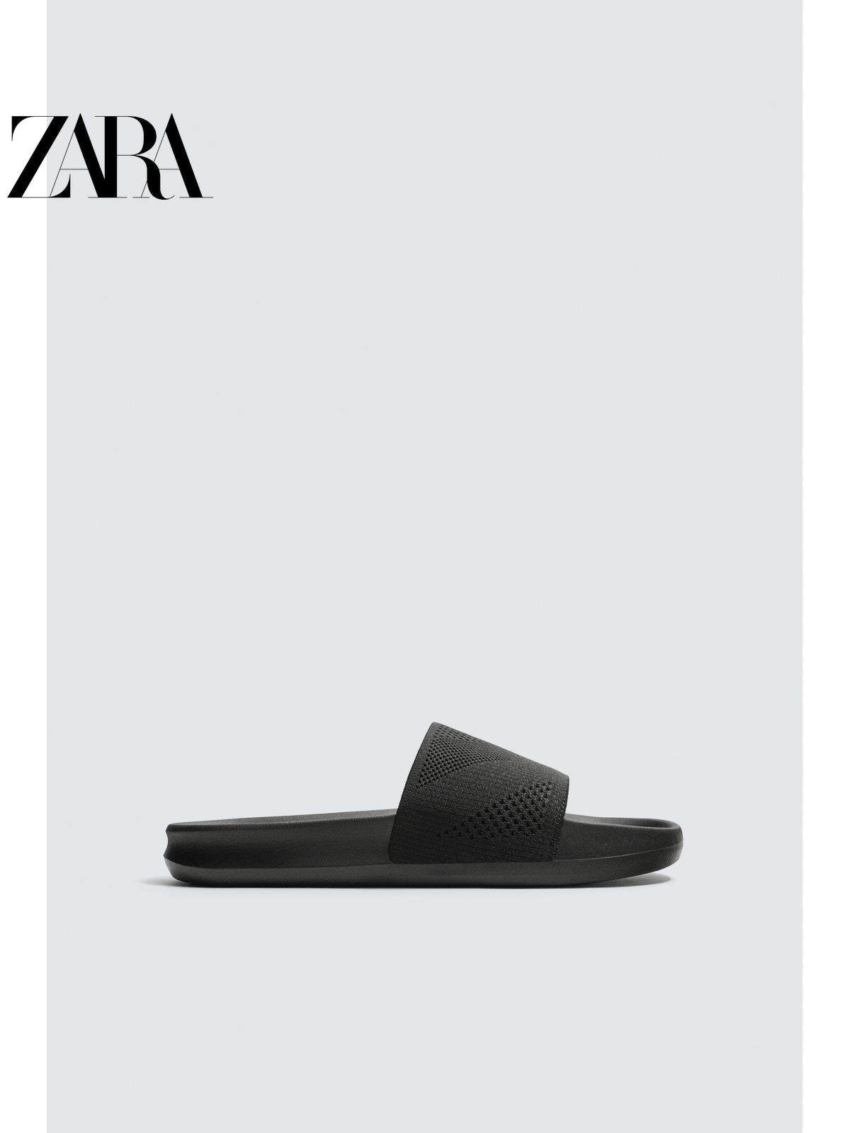 Sandálias masculinas ZARA Primavera/Verão 2026, de secagem rápida, em malha, cor sólida, para banheiro (código: 2720720 800)