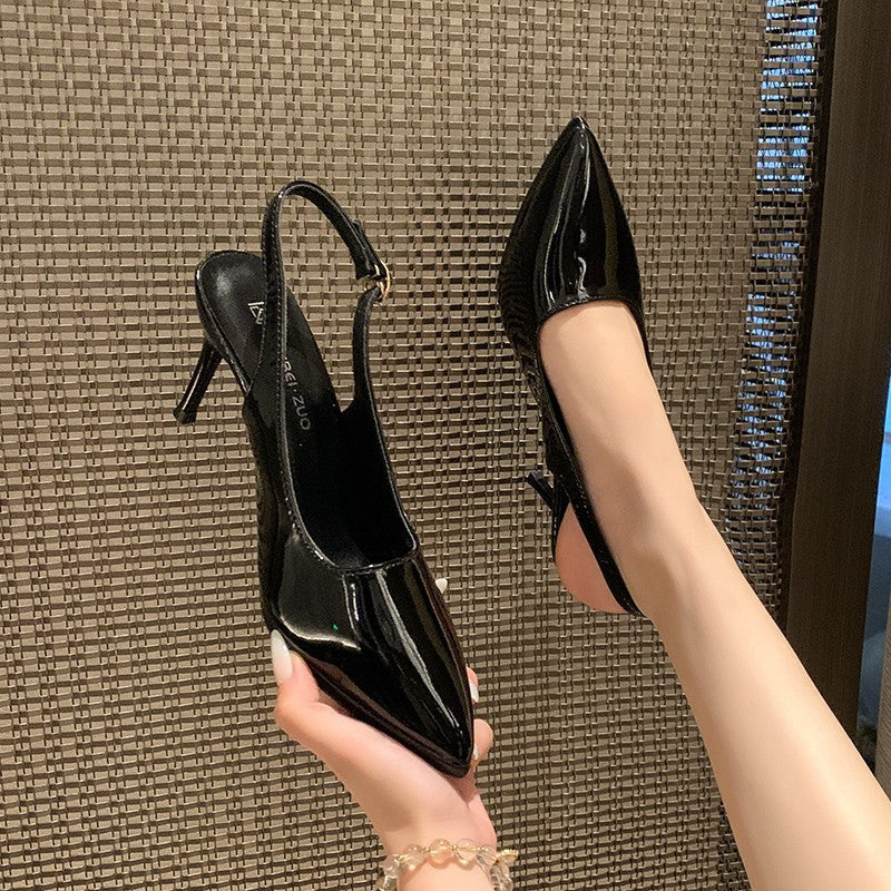 Saltos nude francês francês Pure Desire para mulheres, saltos agulha, Primavera/Verão 2025 Novos sapatos elegantes de bico pontiagudo com bico pontiagudo mais size para mulheres