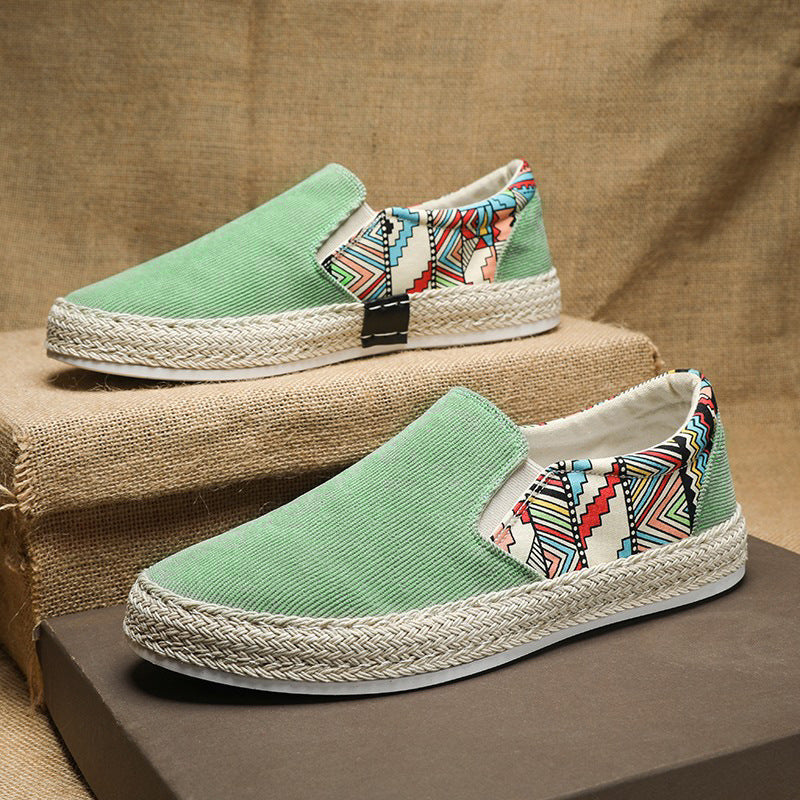 Sapatos de tecido masculinos, novos ténis de verão 2025, respiráveis, casuais casuais com sola em camadas, feitos à mão de Pequim