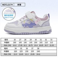 Sapatos infantis Warrior color-block, sapatos infantis com graffiti color-block, novos sapatos na moda e versáteis de sola grossa na primavera, ténis desportivos femininos com superfície de couro e respiráveis